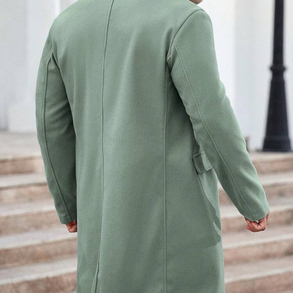 SHEIN Men's Sage Green Trench Coat - Picture 2 of 6
